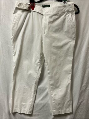 Lauren Ralph Lauren White Button-Front Pants